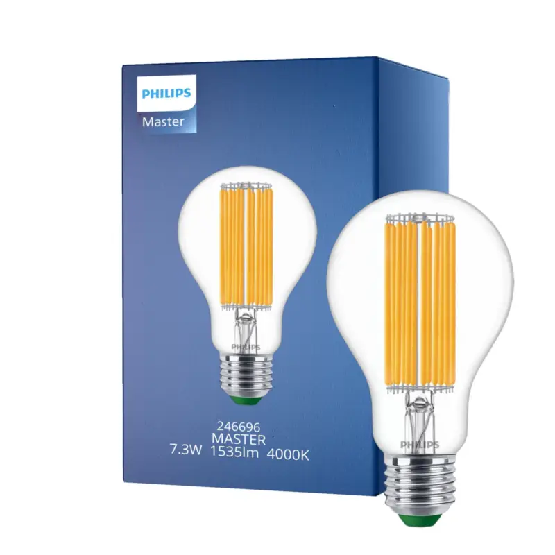 Philips MASTER LED Lampa E27 Päron Filament Klar 7.3W 1535lm - 840 Kallvit | Ersättare 100W Köp online