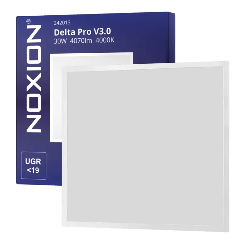 Erbjudande Noxion LED Panel Delta Pro V3.0 30W 4070lm - 840 Kallvit | 60x60cm - UGR <19 - Philips Xitanium Drivdon