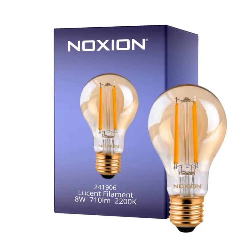Sista chansen Noxion Lucent Filament LED E27 Päron Klar 8W 710lm - 822 Extra Varm Vit | Dimbar - Ersättare 50W