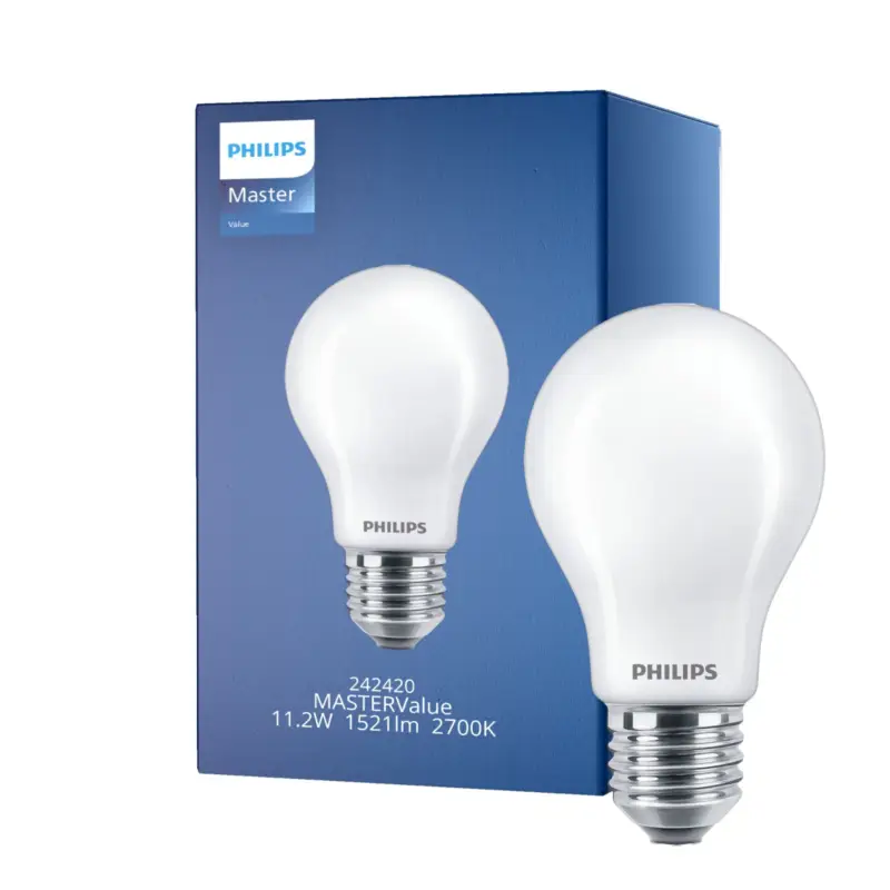Philips MASTER Value LED Lampa E27 Päron Matt 11.2W 1521lm - 927 Extra Varm Vit | Bästa färgåtergivning - Dimbar - Ersättare 100W Trygg betalning