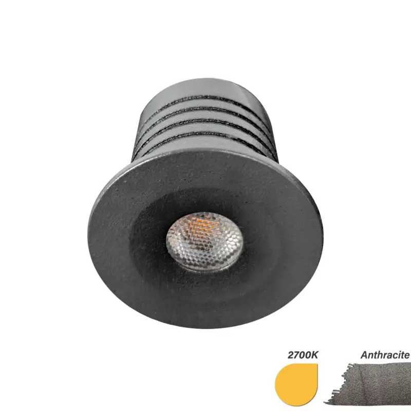 EcoDim Infälld Spot Mini Antracit 2.5W 155lm 30D - 827 Extra Varm Vit | 35mm - Utskärning 28mm - IP67 - Dimbar Begränsat erbjudande