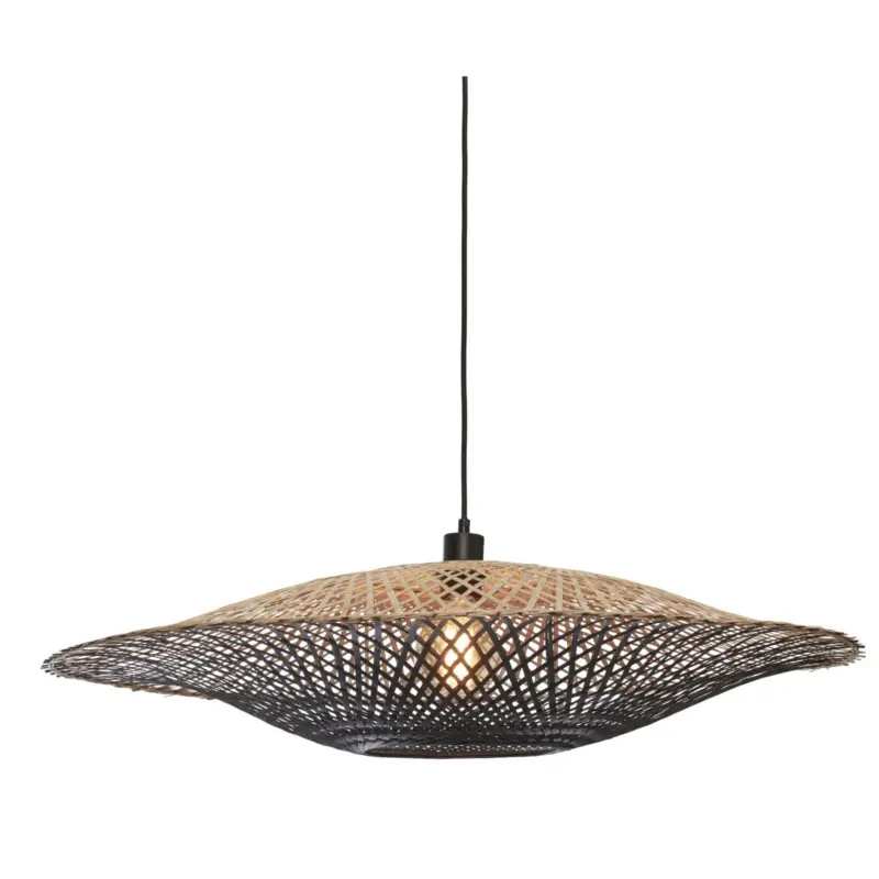 Good&Mojo Pendellampa Kalimantan Bambu Svart L | Passande för 1x E27 Köp online