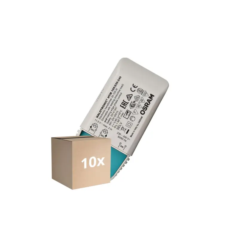 Beställ idag Flerpack 10x Osram Mouse HTM Transformator 105VA - 12V | Halogen/LED - Dimbar