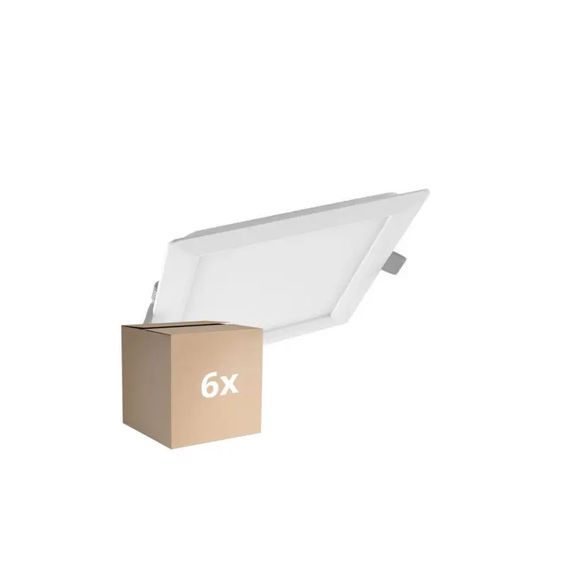 Flerpack 6x Ledvance LED Downlight Slim Fyrkant SQ210 18W 1530lm 120D - 830 Varm Vit Kundfavorit