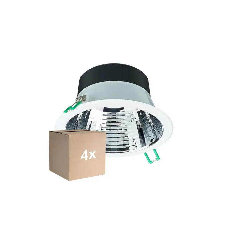 Lägg i varukorgen Flerpack 4x Philips LED Downlight Coreline DN142B Aluminium Vit 11W 1200lm 60D - 830 Varm Vit | Utskärning 155mm - IP20 - UGR<19