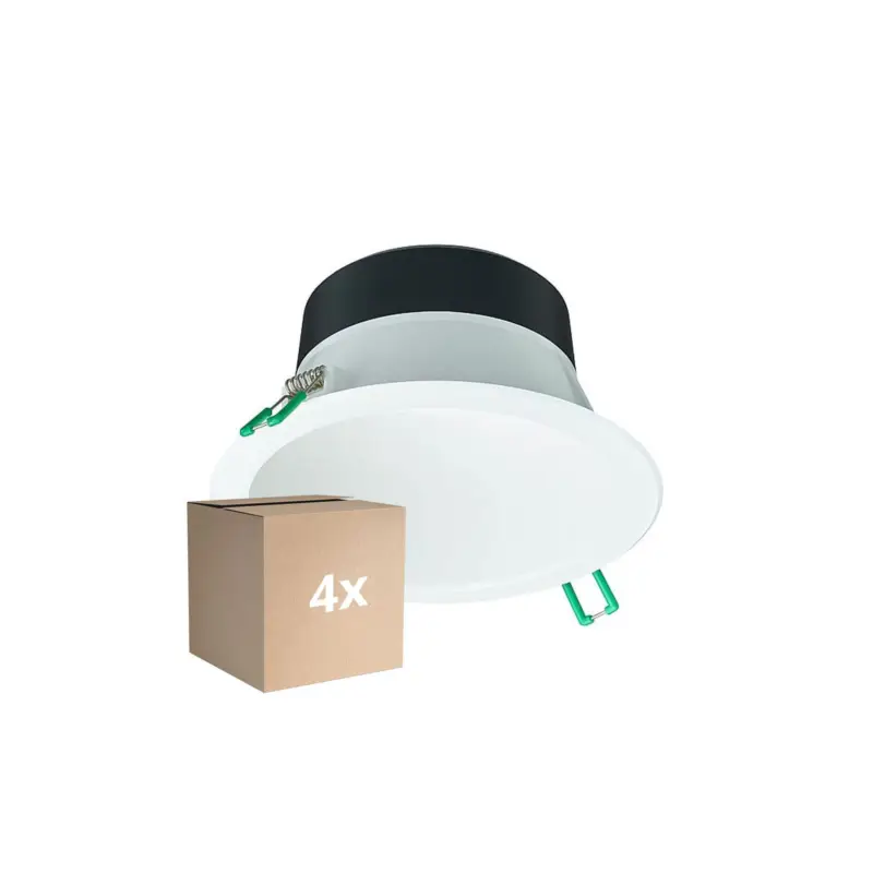 Köp online Flerpack 4x Philips LED Downlight Coreline DN142B Aluminium Vit 9.8W 1200lm 60D - 840 Kallvit | Utskärning 155mm - IP20 - Vit Reflektor
