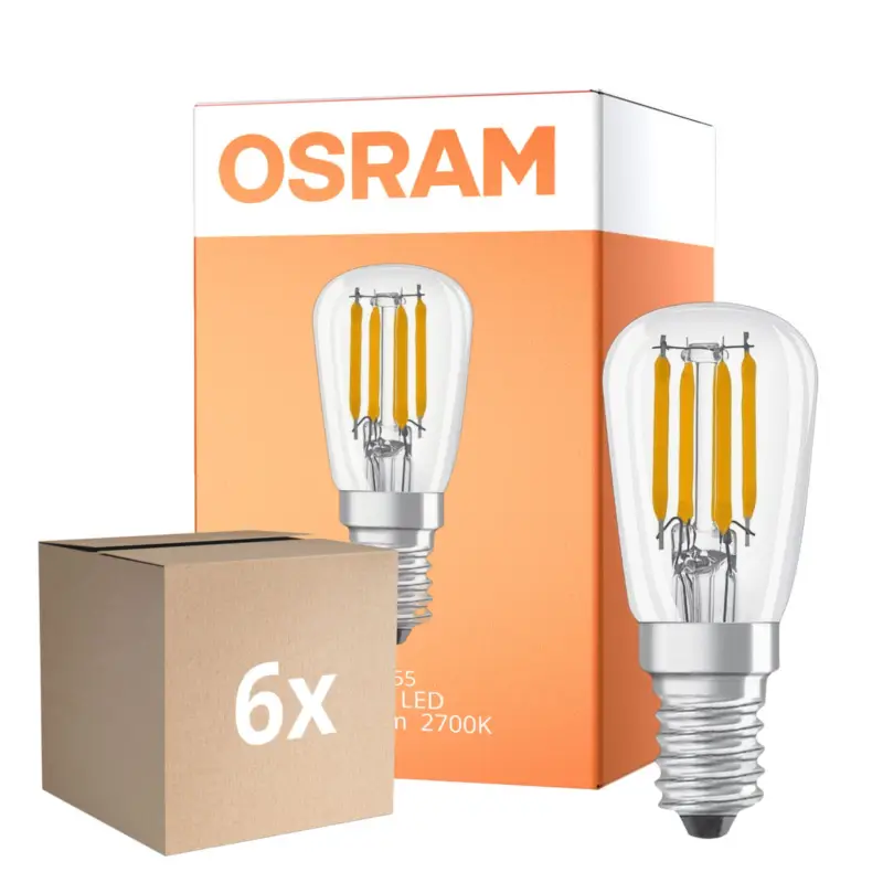 Lägg i varukorgen Flerpack 6x Osram LED Special E14 Tubular Lampa T26 Filament Klar 2.8W 250lm - 827 Extra Varm Vit | Dimbar - Ersättare 25W