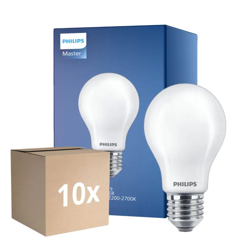 Nedsatt pris Flerpack 10x Philips Master LED E27 Päron Filament Matt 7.2W 1055lm - 922-927 Dim To Warm | Bästa Färgåtergivning - Dimbar - Ersättare 75W
