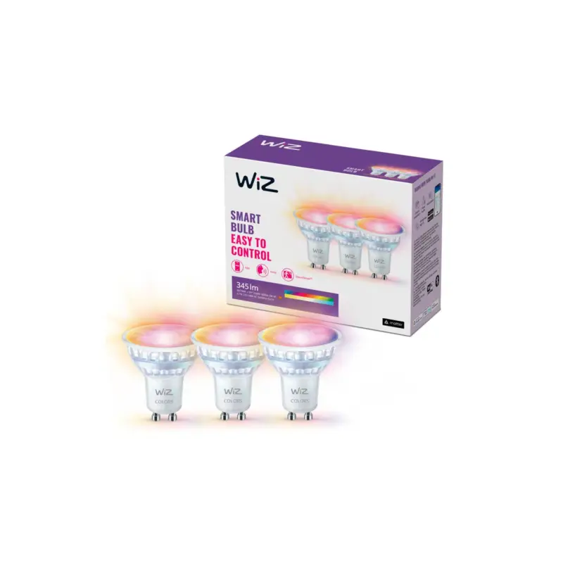 Billigare Flerpack 3x WiZ Smart LED Spot GU10 PAR16 5W 400lm 36D | Bästa Färgåtergivning - Dimbar - Ersättare 50W