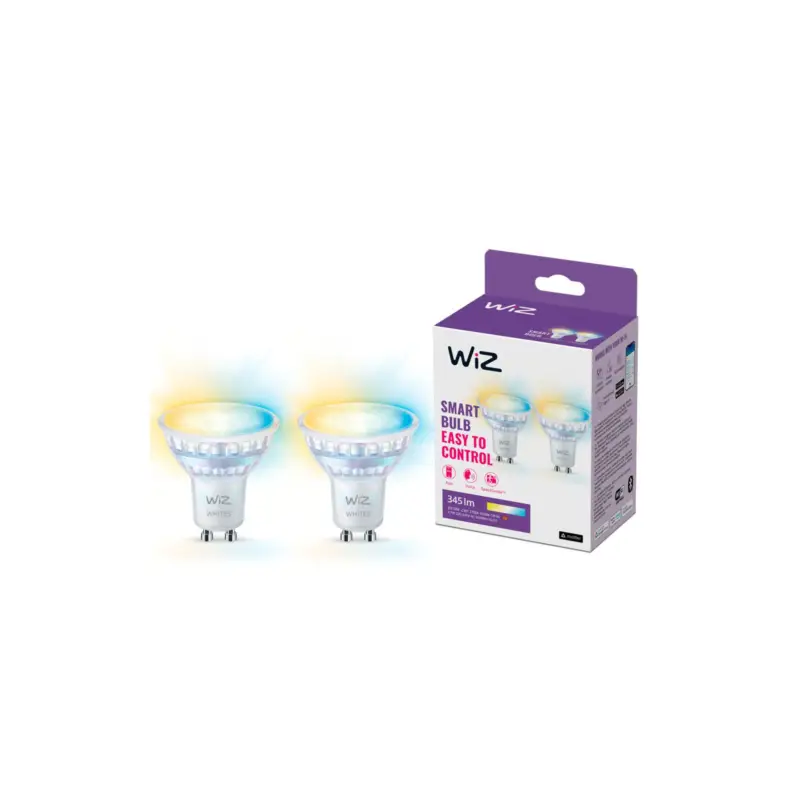 Begränsat antal Dubbelpack 2x WiZ Smart LED Spot GU10 PAR16 5W 400lm 36D | Bästa Färgåtergivning - Dimbar - Ersättare 50W