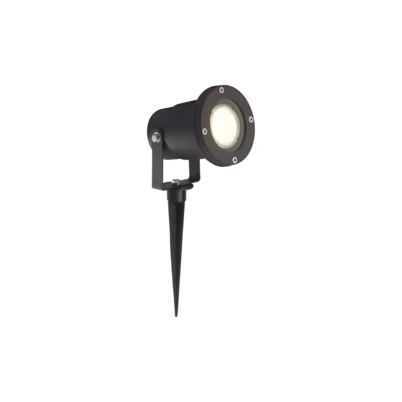 Brilliant Janko Spik Ljus Aluminium Glas Svart 3W 250lm - 830 Varm Vit | 90mm - IP44 - Utomhus - Inkl. 1x GU10 Nedsatt pris