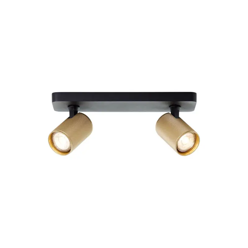 I lager Brilliant Marty Taklampa Aluminium Sandig Svart Guld 10W 700lm - 830 Varm Vit | Inkl. 2x GU10